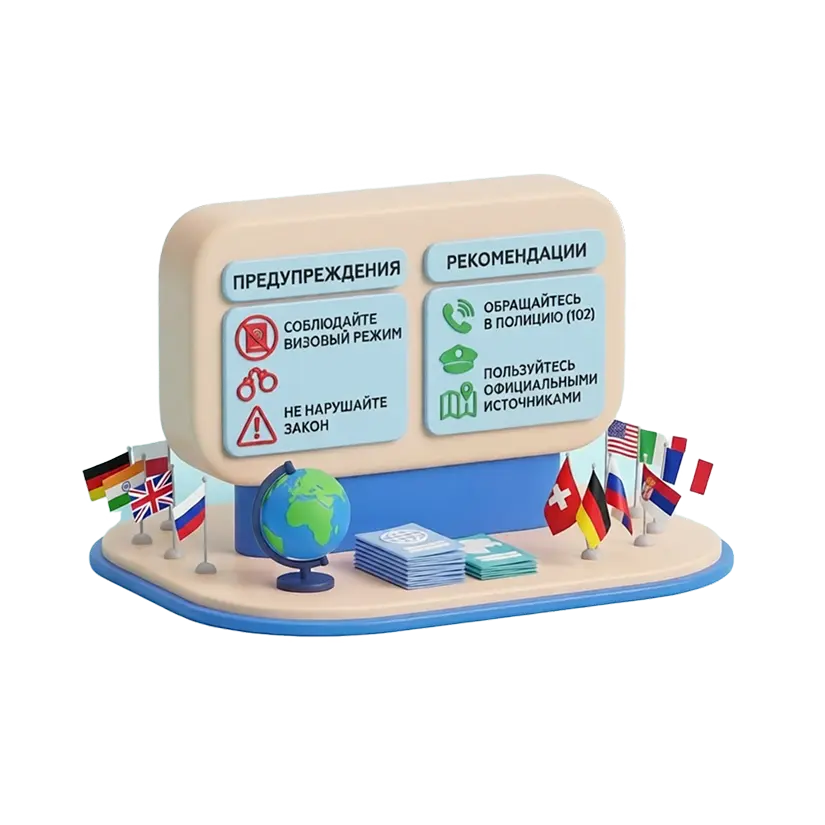 Важные предупреждения  и рекомендации для иностранных граждан